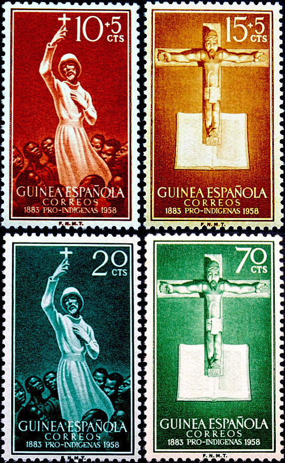Гвинея Испанская 1958 год . Проповедь миссионера . Полная серия . Каталог 2 €